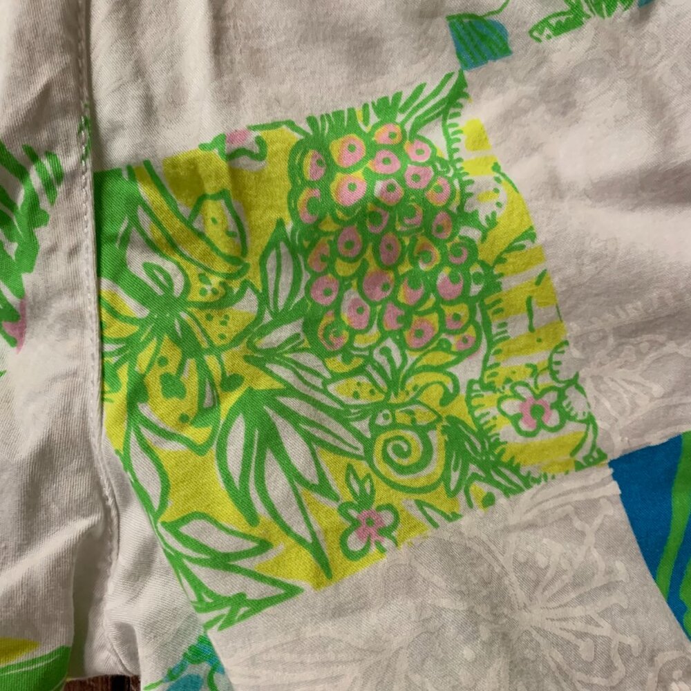 Lilly Pulitzer The Callahan Women's 0 Patchwork 100% Cotton Lioness Shorts GUC - Picture 9 of 16